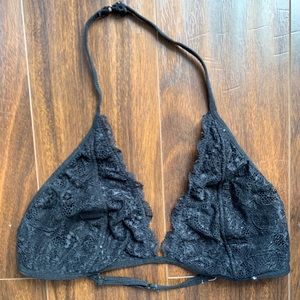 Lace black halter bralette